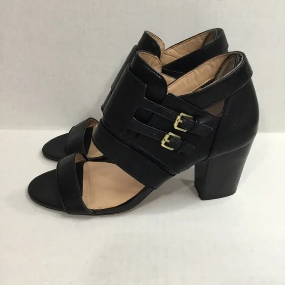 BCBGeneration Black Leather Ankle Strap Heel/Pump - Picture 2 of 14